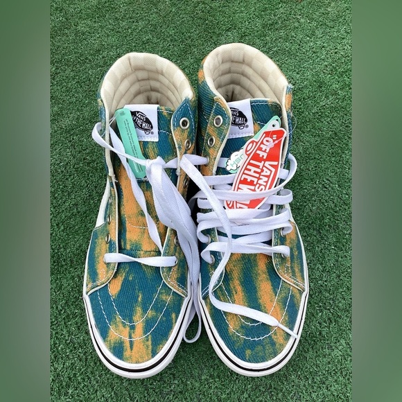 Vans new Comfycush Sk&-Hi In Bloom Blue Yellow Size 7.0(Men)/8.5(Women) - Picture 2 of 13